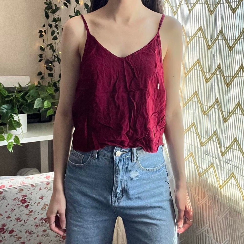 Brandy Melville Red Cropped Tank Top